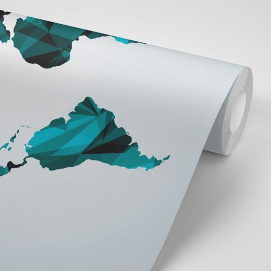 Samolepiaca tapeta mapa sveta tovrená polygonmi