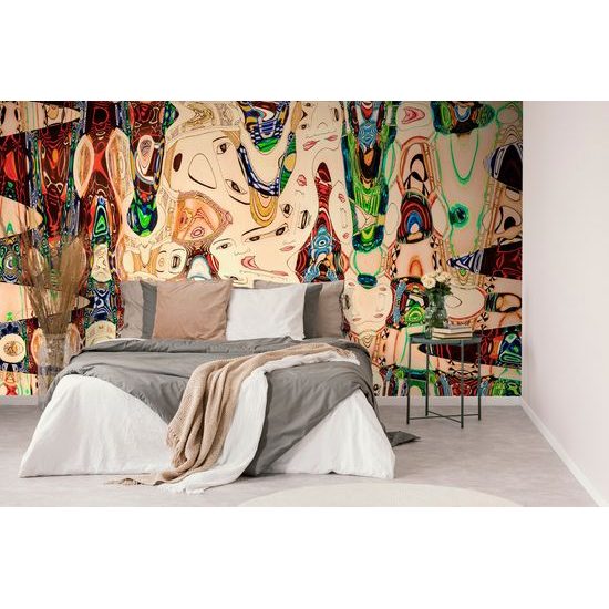 Samolepiaca tapeta farebná abstrakcia tvárí