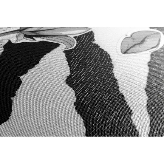 Obraz abstrakcia modernej krásy v čiernobielej farbe