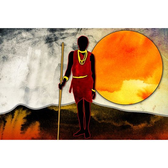 Obraz abstrakcia afrického lovca