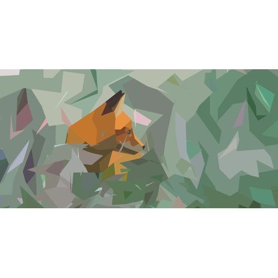 Obraz líška na abstraktnom pozadí