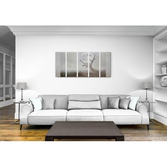 5-dielny obraz umelecké zobrazenie mesiaca
