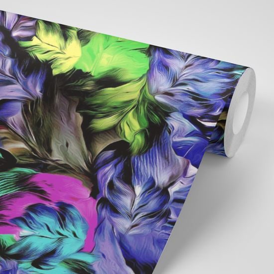 Samolepiaca tapeta farebné listy s kúzelným nádychom