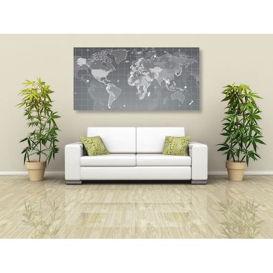 Obraz na korku mapa sveta v modernom prevedení