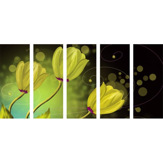 5-dielny obraz kvety v luxusnom prevedení