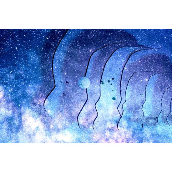 Obraz abstrakcia nočnej oblohy