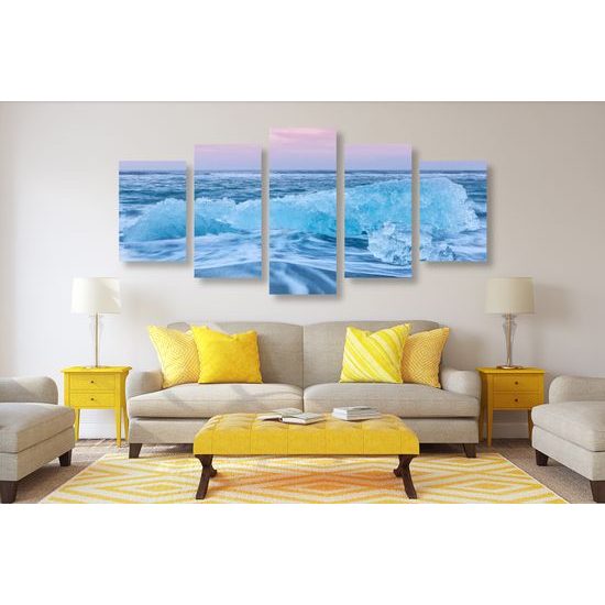 5-dielny obraz pobrežie ľadovej antarktídy