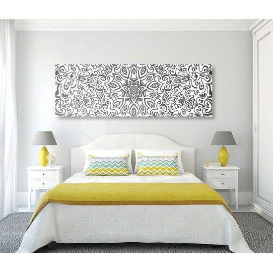 Obraz nádherná čiernobiela Mandala