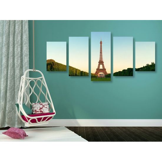 5-dielny obraz majestátnosť Eiffelovej veže