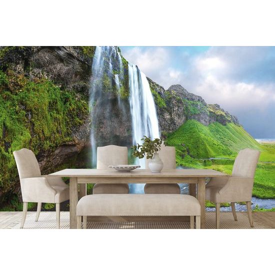 Okúzľujúca samolepiaca fototapeta vodopád na Islande