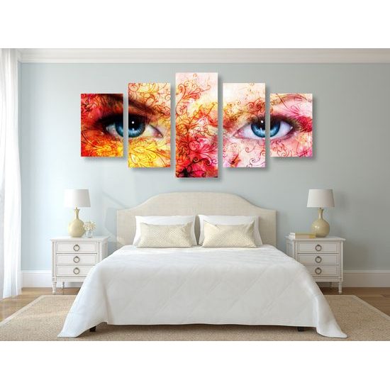 5-dielny obraz nežnosť ženskej tváre