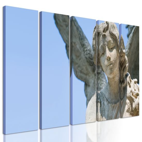 5-dielny obraz veľká socha anjela