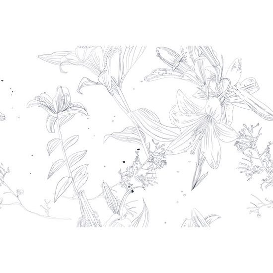 Tapeta jemná romantická ľalia v bielom prevedení