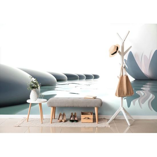 Tapeta upokojujúce Zen kamene s lotosovým kvetom