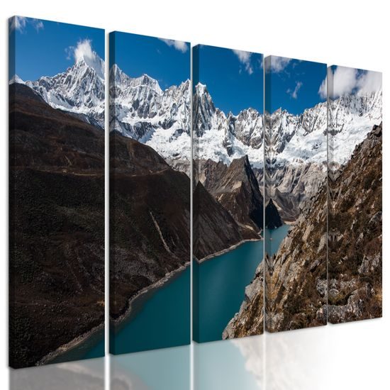 5-dielny obraz tiahle pleso v národnom parku