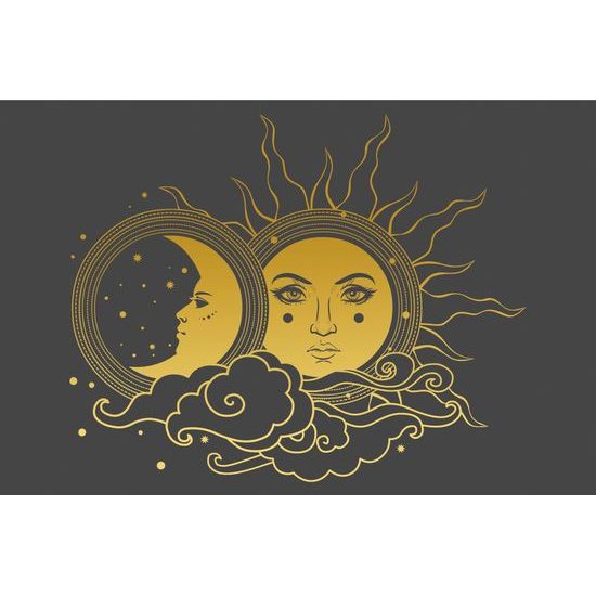 Tapeta kontrast slnka a mesiaca