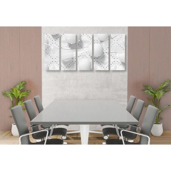 5-dielny obraz jemný luxus v čiernobielom prevedení