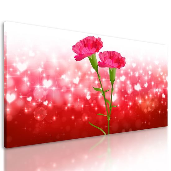 Obraz kvety karafiátu a láska