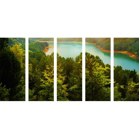 5-dielny obraz prekrásny pohľad na letnú prírodu