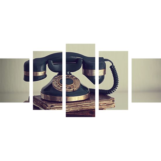 5-dielny obraz historický telefón