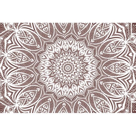 Samolepiaca tapeta nekonečná Mandala v hnedom prevedení
