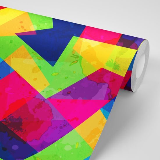Samolepiaca tapeta geometrické tvary s nádychom grunge