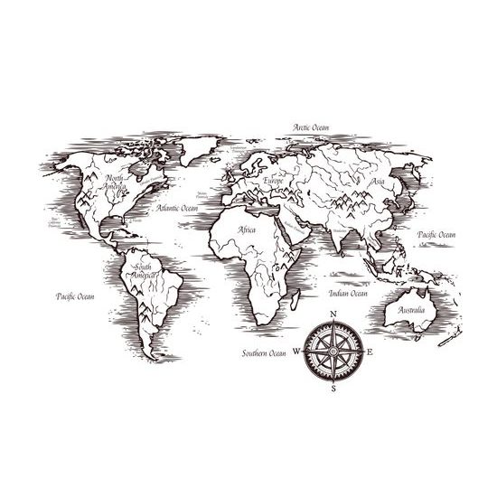 Obraz nádherná mapa v umeleckom prevedení
