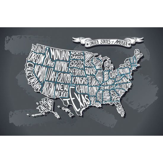 Samolepiaca tapeta abstraktná mapa USA