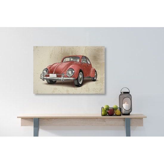 Obraz červené retro auto