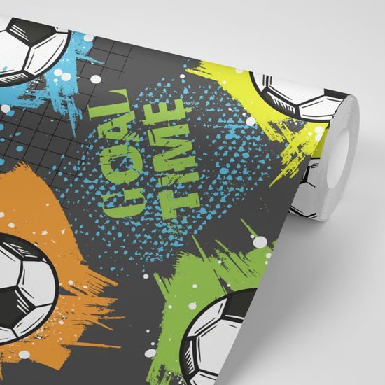 Samolepiaca tapeta futbalová lopta na abstraktnom pozadí