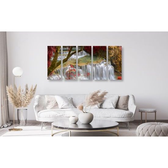 5-dielny obraz prírodné vodopády