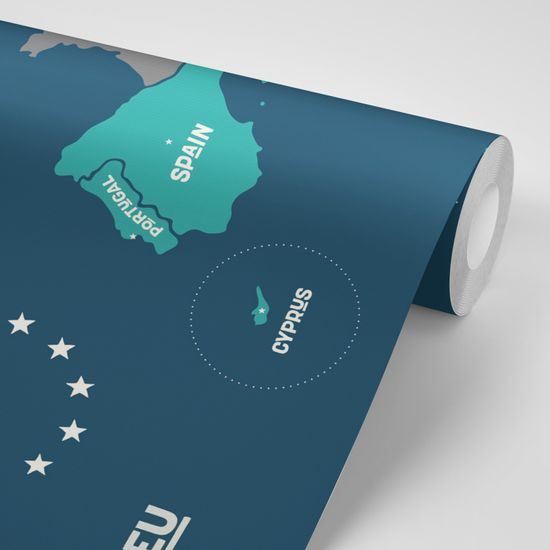 Samolepiaca tapeta mapa Európskej únie v modernom prevedení