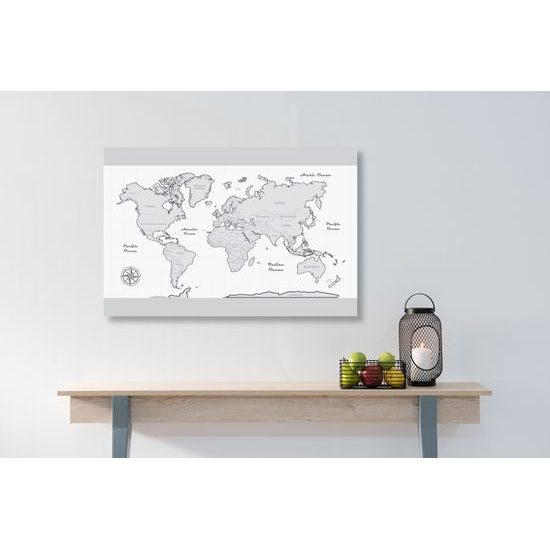 Obraz jemná mapa so sivým okrajom