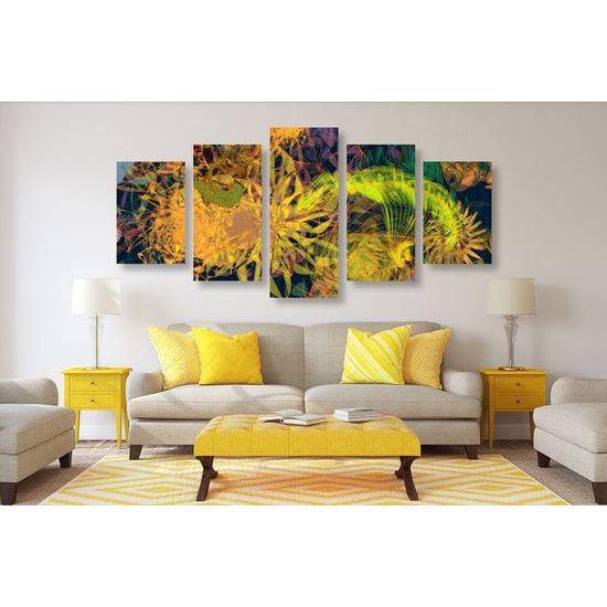 5-dielny obraz abstraktné umenie v zaujímavom prevedení