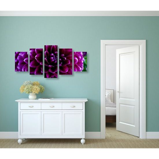 5-dielny obraz ohromný purpurový kvet