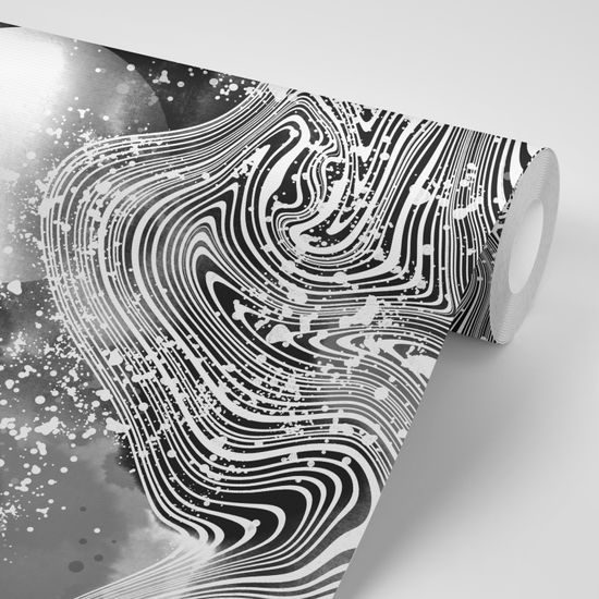 Jedinečná čiernobiela samolepiaca tapeta krajina kúziel