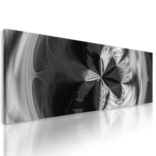 Obraz krásy abstraktných tvarov v čiernobielom prevedení
