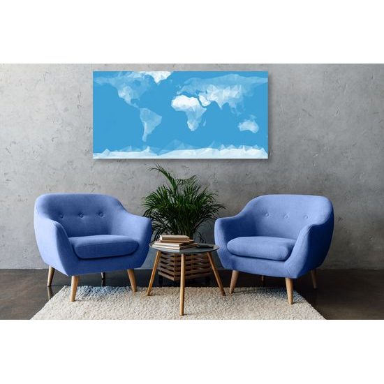 Obraz mapa sveta tvorená mnohouholníkmi