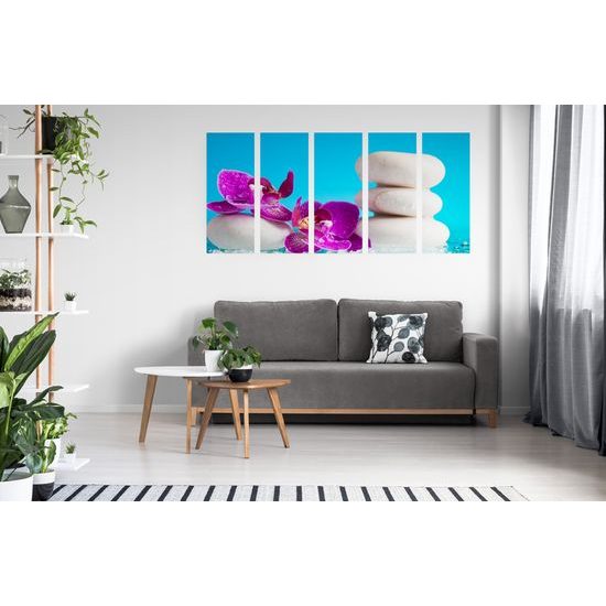 5-dielny obraz jedinenčé SPA zátišie