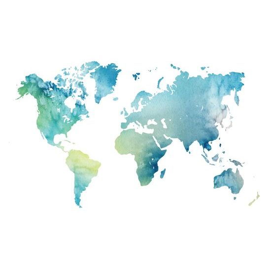 Obraz nádherná akvarelová mapa sveta