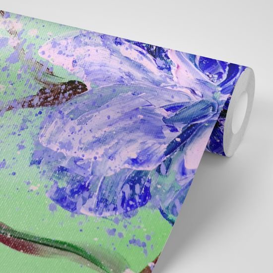 Samolepiaca tapeta maľba kvitnúcich pivónií