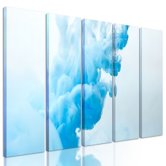 5-dielny obraz abstrakcia modrej farby