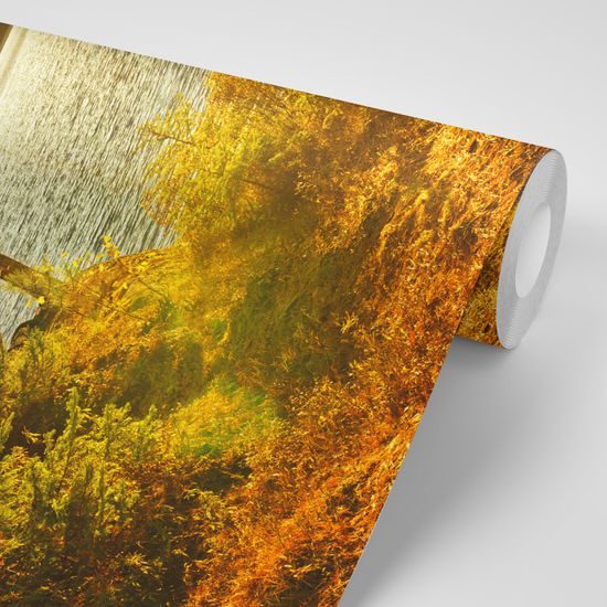 Samolepiaca fototapeta čaro zapadajúceho slnka pri jazere