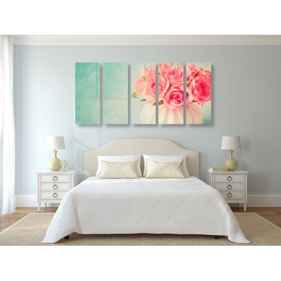 5-dielny obraz malé ružičky