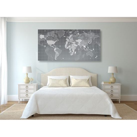 Obraz na korku mapa sveta v modernom prevedení