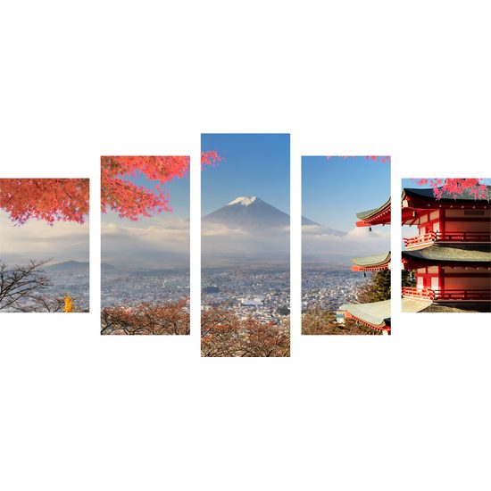 5-dielny obraz nádherný výhľad na Japonsko