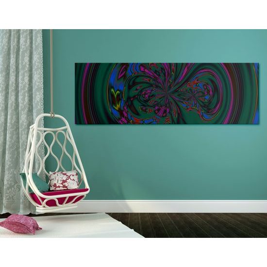 Obraz krásy abstraktných tvarov v zelenom prevedení