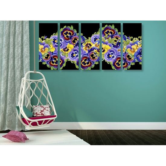 5-dielny obraz fialová orchidea