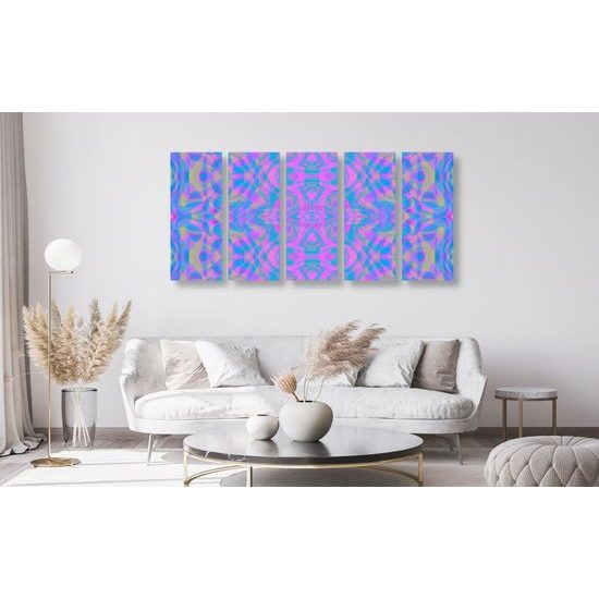5-dielny obraz hypnotická abstrakcia