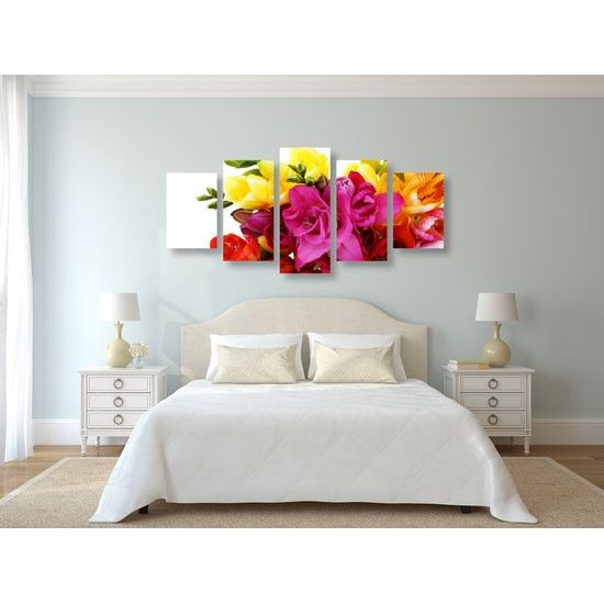 5-dielny obraz pestrofarebná kytica